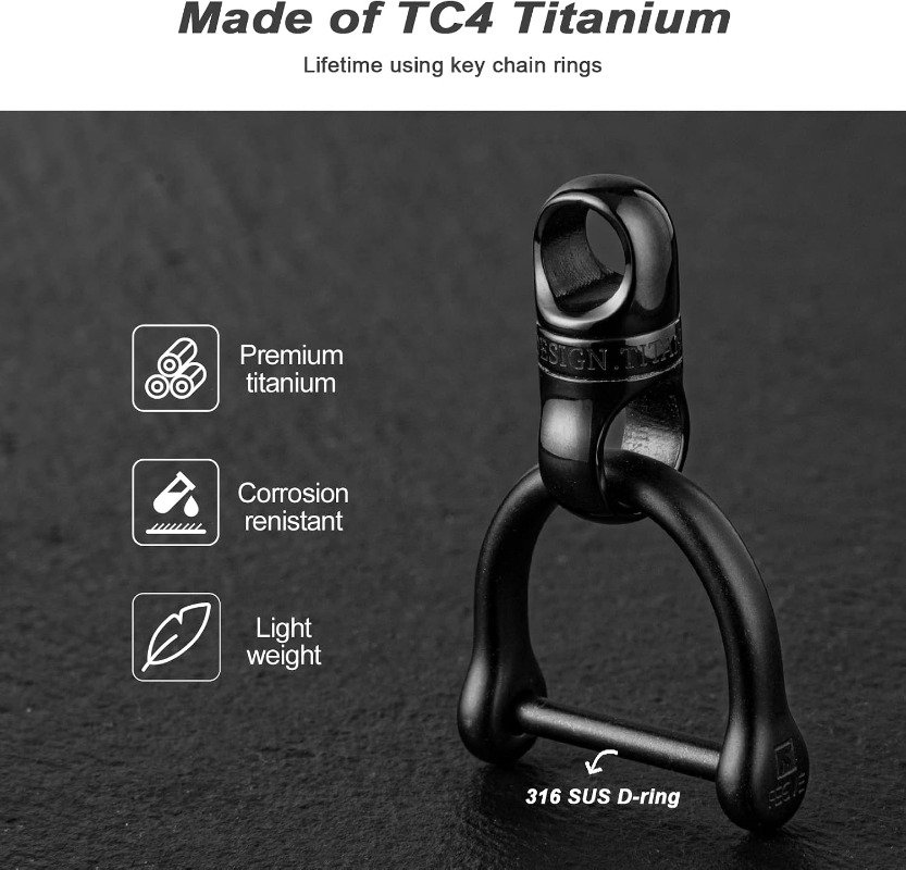 Titanium Key Ring With Round C - Edc Carry Clip recension och pris