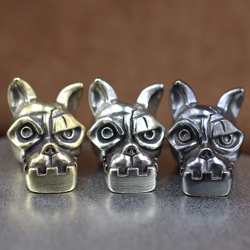 Bulldog Head Brass Knife Bead  - Edc Everyday Carry Knives recension och pris